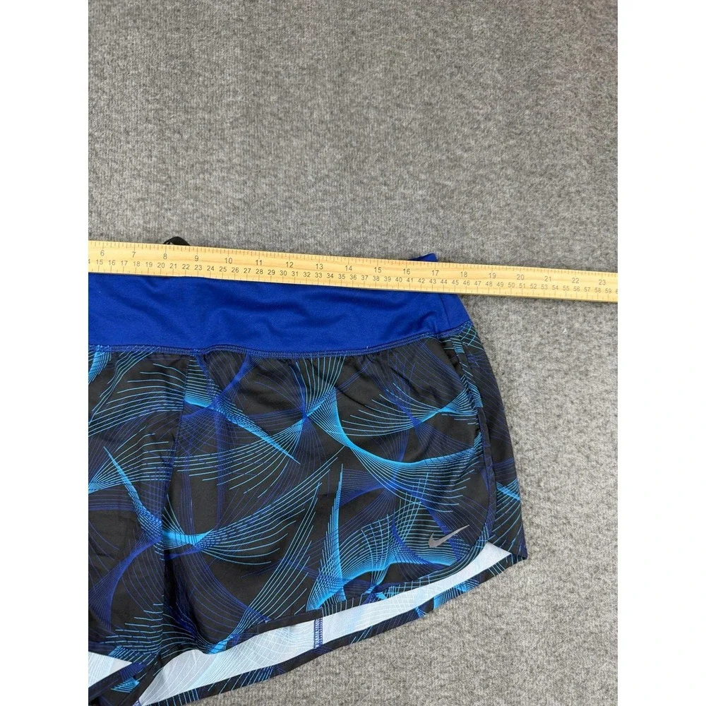 Nike‎ Flex Rival Running Shorts Women's XL Blue Abstract Print Lined Athletic